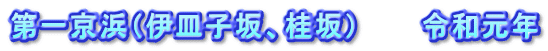 第一京浜（伊皿子坂、桂坂）　　　令和元年