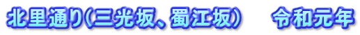 北里通り（三光坂、蜀江坂）　　令和元年